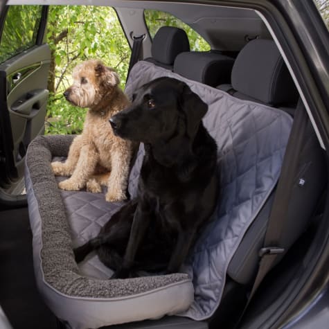 3 Dog No Slip Bolster Fleece Grey Seat Protector
