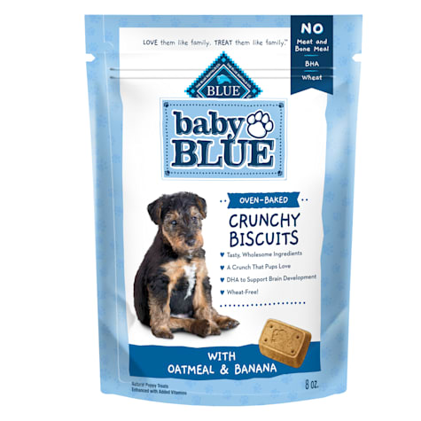 Blue Buffalo Baby BLUE Crunchy Biscuits, Oatmeal & Banana, Natural Dog Treats