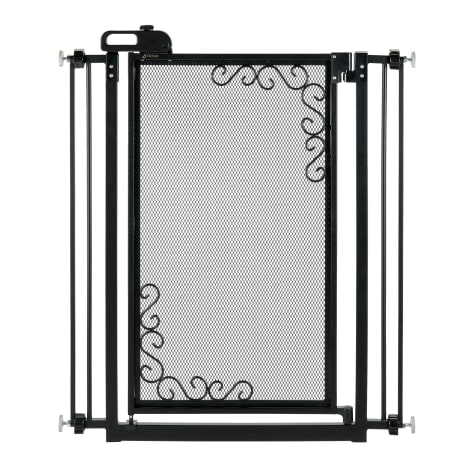 Richell Tall One-Touch Metal Mesh Black Pet Gate