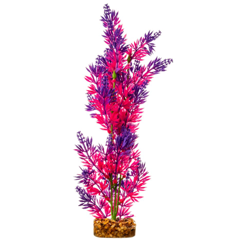 GloFish Purple And Pink Plant Fluorescent Under Blue LED Light Aquarium Decor