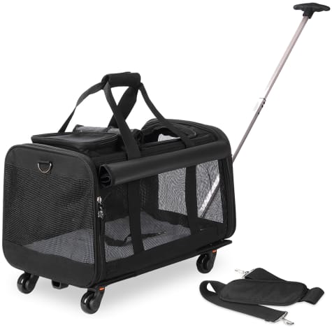 Kopeks Black Pet Carrier with Detachable Wheels