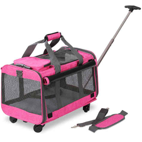 Kopeks Pink Pet Carrier with Detachable Wheels
