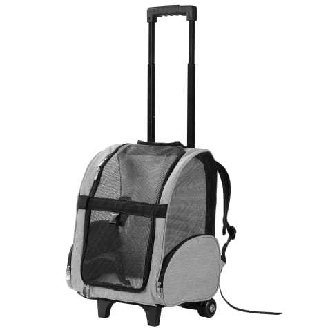 Kopeks Gray Deluxe Backpack Pet Travel Carrier with Wheels