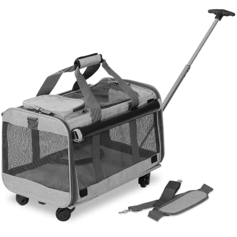 Kopeks Gray Pet Carrier with Detachable Wheels