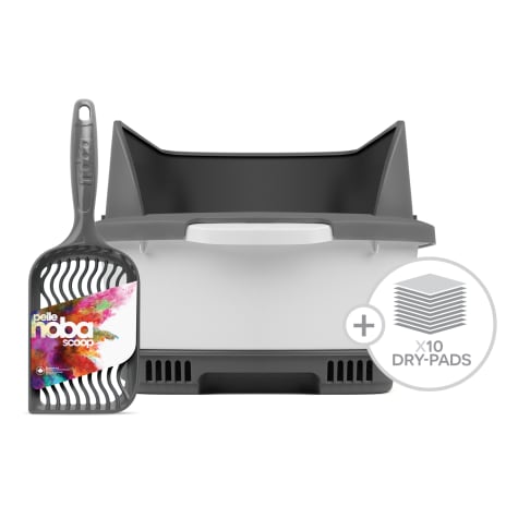 Noba Cateco Odor Elimination Starter Kit Gray Cat Litter Box