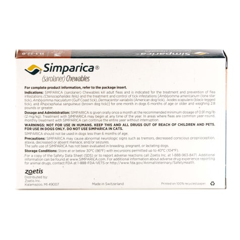 Simparica Chewable For Dogs 11 1 22 Lbs Pack Of 3 Petco