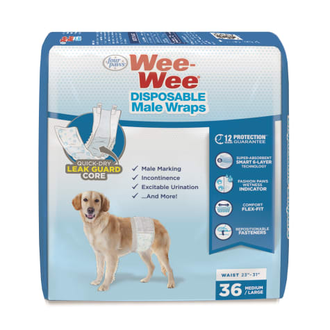 Wee-Wee Disposable Male Wraps for Dogs