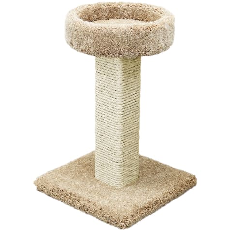 Prestige Cat Trees 1 Level Solid Wood Tan Cat Scratching Post and Sleeper