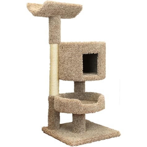 New Cat Condos 3 Level Compact Brown Cat Tree