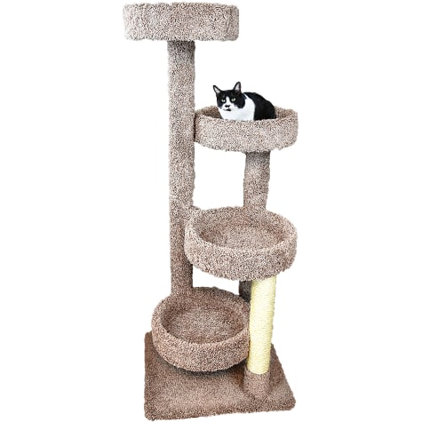 New Cat Condos 4 Level Solid Wood Brown Cat Playground