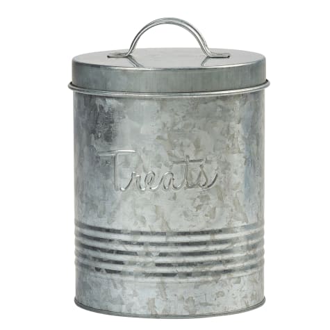 Amici Home Retro Treats Canister Galvanized for Pets
