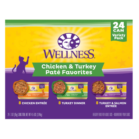Wellness Complete Health Chicken & Turkey Pate Favorites Variety Pack Wet Adult Cat Food