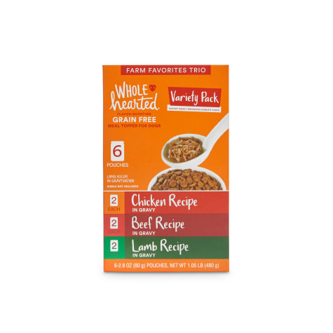 WholeHearted Grain-Free Farm Favorites Trio Gravy Puree Dog Meal Topper Variety Pack