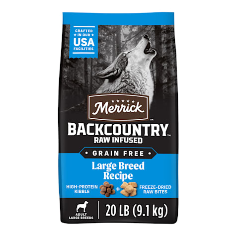 Merrick Backcountry Grain Free Kibble with Freeze Dried Raw Pieces, Large Breed Recipe Adult Dry Dog Food