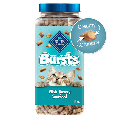 Blue Buffalo Bursts Great for Training Savory Seafood Crunchy & Creamy Cat Treats