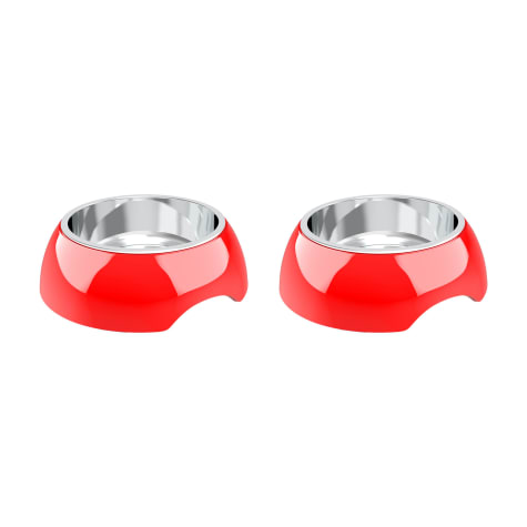 PETMAKER Red Stainless Steel Nonslip Rubber Bottom Food & Water Station for Dogs & Cats