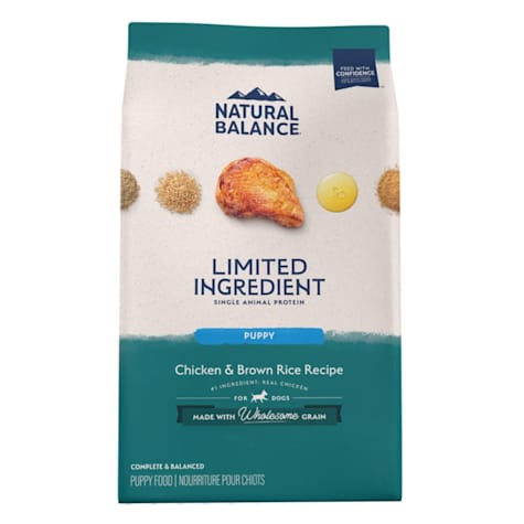 Natural Balance Limited Ingredient Puppy Dry Dog Food with Healthy Grains Chicken & Brown Rice Recipe