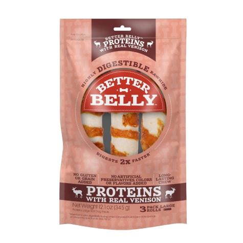Better Belly Proteins With Real Venison Digestible Large Dog Chew