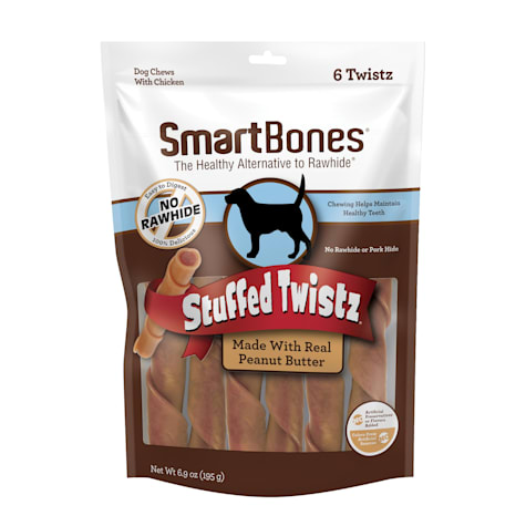 SmartBones Stuffed Twistz Chicken & Peanut Butter No-Rawhide Dog Chews