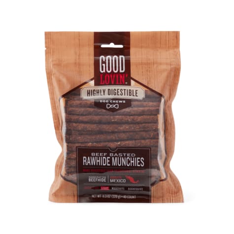 Good Lovin' Highly Digestible Beef Basted Rawhide Munchies Dog Treats