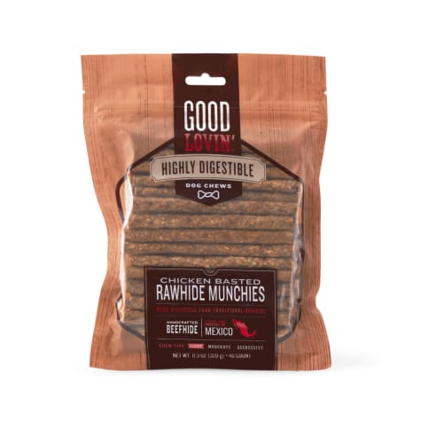 Good Lovin' Highly Digestible Chicken Basted Rawhide Munchies Dog Treats