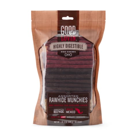 Good Lovin' Highly Digestible Assorted Rawhide Munchies Dog Treats