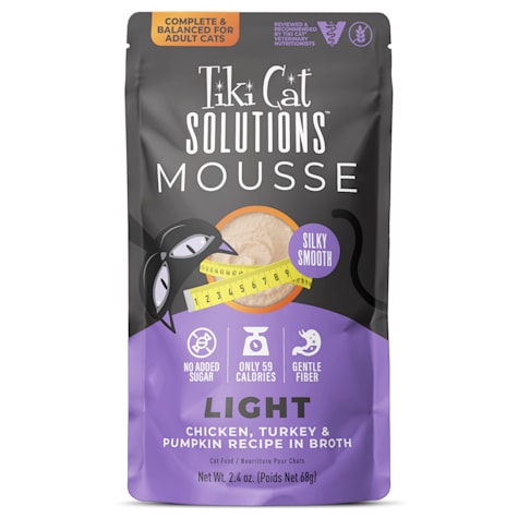 Tiki Cat Solutions Mousse, Light, Chicken, Turkey & Pumpkin Recipe in Broth Cat Food