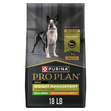 Purina Pro Plan Weight Management Shredded Blend Chicken and Rice Formula Small Breed Dry Dog Food