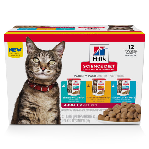 Hill's Science Diet Chicken, Tuna and Ocean Fish Adult Wet Cat Food Variety Pack