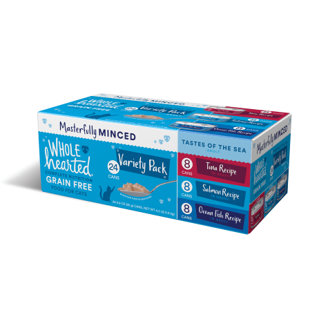 WholeHearted Grain-Free Tastes of the Sea Minced in Gravy Wet Cat Food Variety Pack