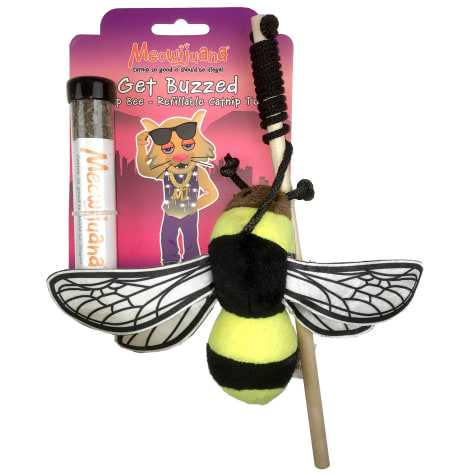 Meowijuana Refillable Get Buzzed Catnip Bee Cat Toy