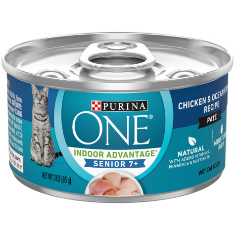 Purina ONE Natural Grain Free Vibrant Maturity 7+ Chicken & Ocean Whitefish Recipe Senior Pate Wet Cat Food