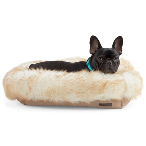 Reddy Brown Faux-Fur Box Dog Bed