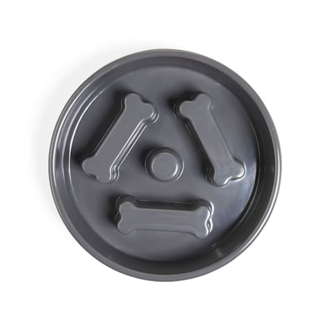 EveryYay Take It Slow Grey Slow Feeder Dog Bowl