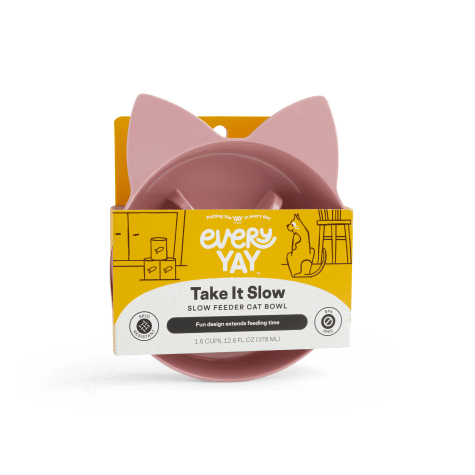 EveryYay Take It Slow Mauve Slow Feeder Cat Bowl