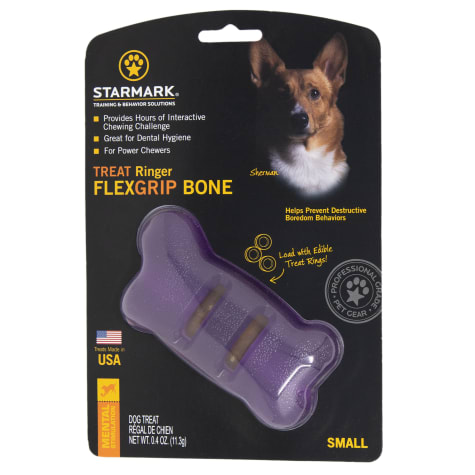 Starmark Treat Ringer FlexGrip Bone Dog Toys