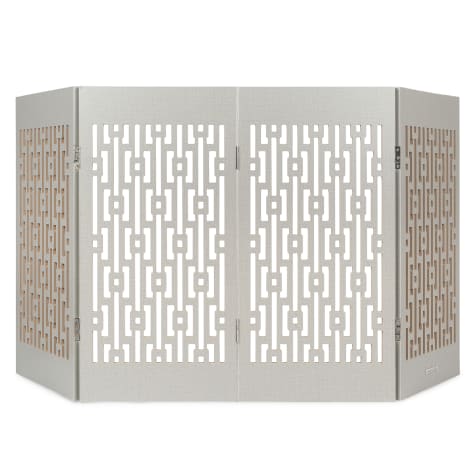 Cardinal Gates Decorative Gray Geometric Freestanding Pet Gate