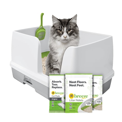 Purina Tidy Cats Non Clumping Litter System, Breeze XL All-in-One Odor Control & Easy Clean Multi Cat Box