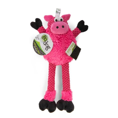goDog Checkers Skinny Pig Plush Dog Toy