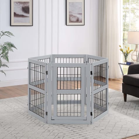 UniPaws Gray 6 Panel Wire Pet Gate