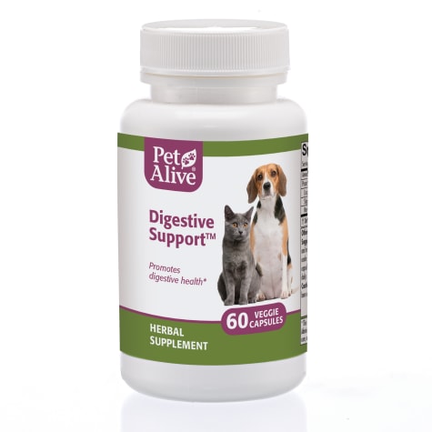 PetAlive Digestive Support Veggie Capsules Natural Herbal Supplement for Digestion in Pets