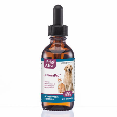 PetAlive AmazaPet Liquid Drops Natural Homeopathic Formula Asthma & Respiratory Symptoms for Pets