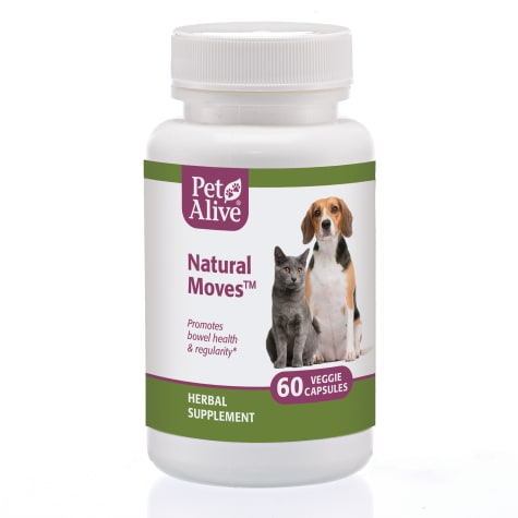 PetAlive Natural Moves Veggie Capsules Natural Herbal Supplement Promotes Bowel Health and Regularity for Pets