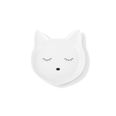 PetShop by Fringe Studio Cat Face Ceramic Cat Saucer