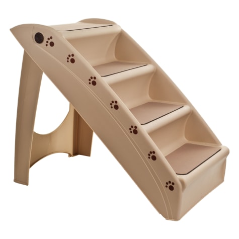 PETMAKER Folding Plastic Tan Pet Stairs