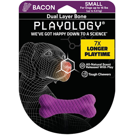 Playology Dual Layer Bone Bacon Dog Toy