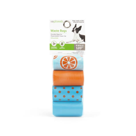 So Phresh Orange and Blue Polka-Dot Dog Waste Bags