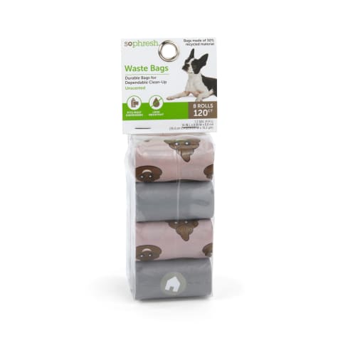 So Phresh Blue & Brown Poop Face Unscented Dog Waste Bags