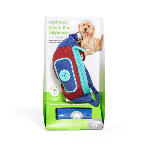 So Phresh Fanny Pack Fabric Dog Waste Bag Dispenser with Refill Rolls