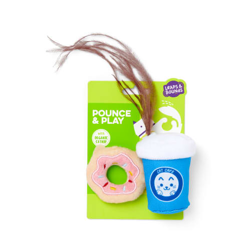 Leaps & Bounds Donut & Coffee Cat Toy Set